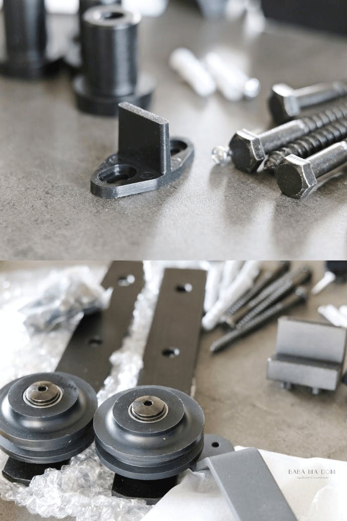 système coulissant noir pour portes en bois