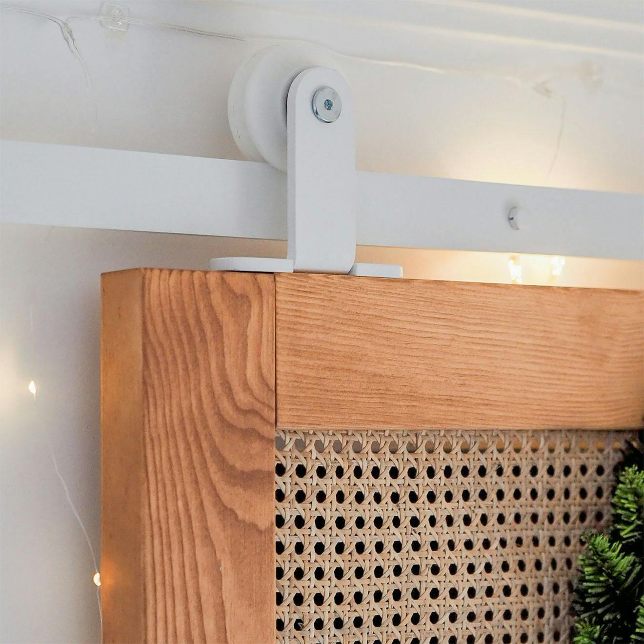 système coulissant blanc pour portes en bois