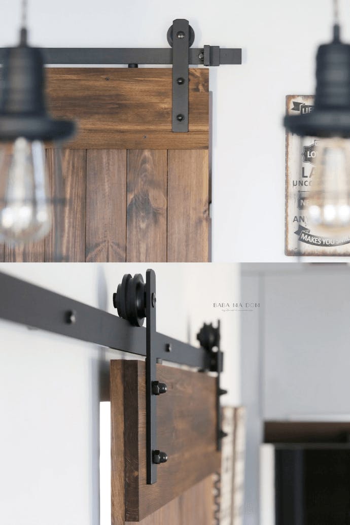 système coulissant noir pour portes en bois