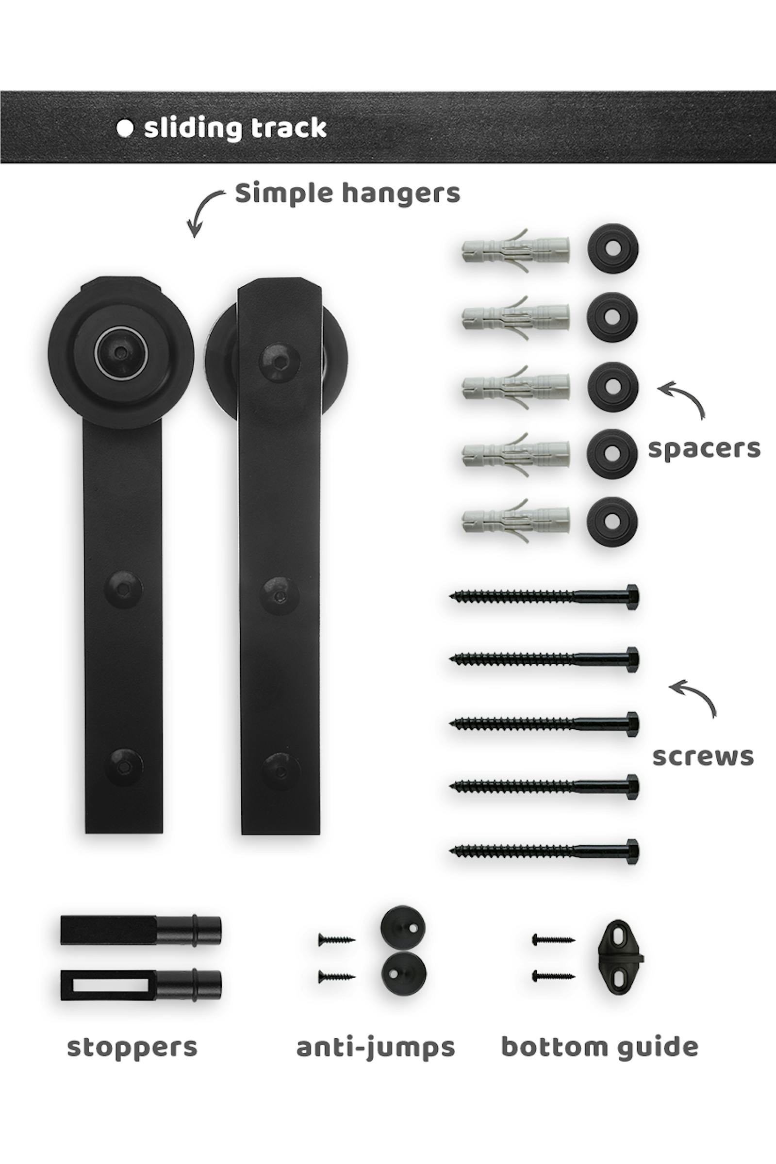 Interior barn door black with sliding system RENO doors RENO doors