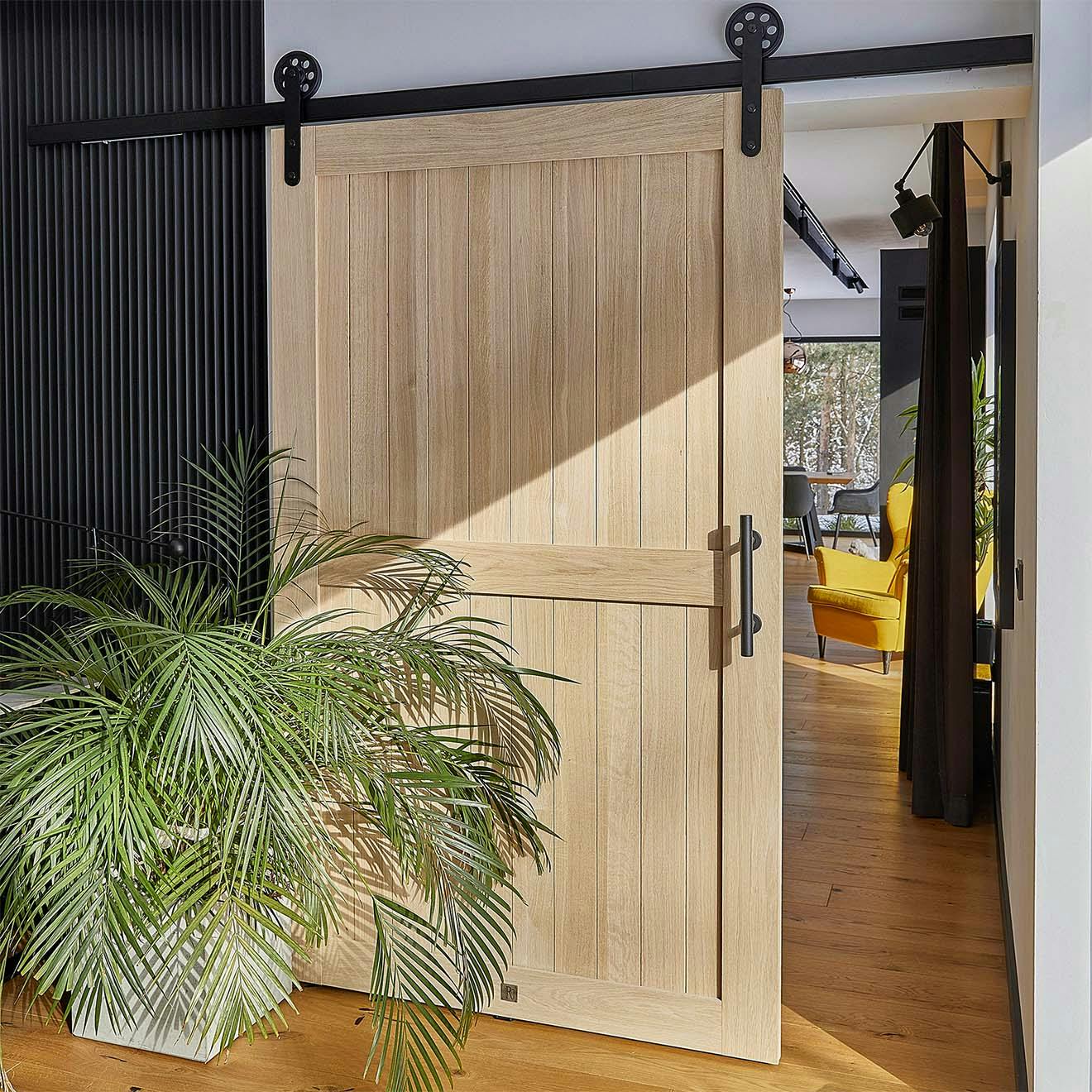 oak sliding doors in natural color