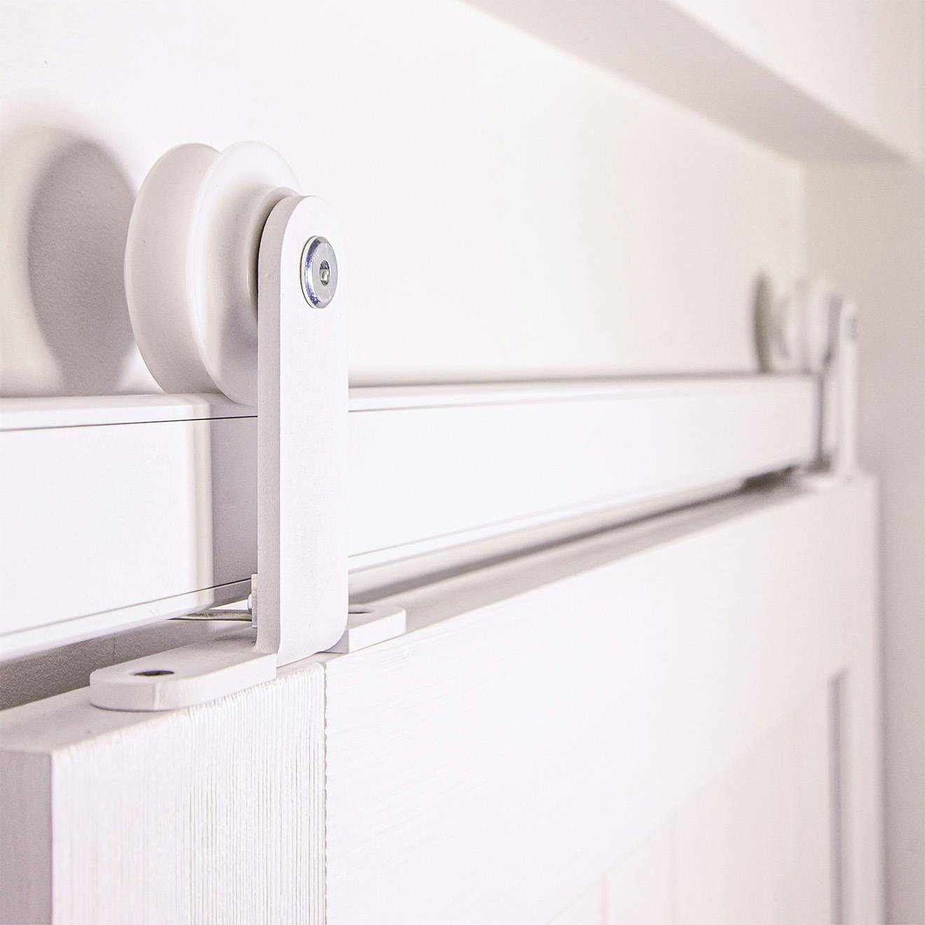 white sliding door system
