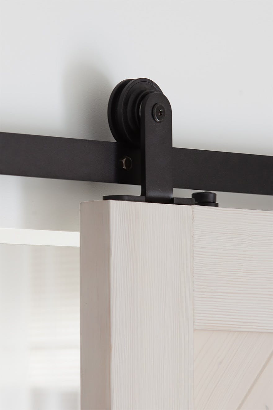 black sliding system for white doors