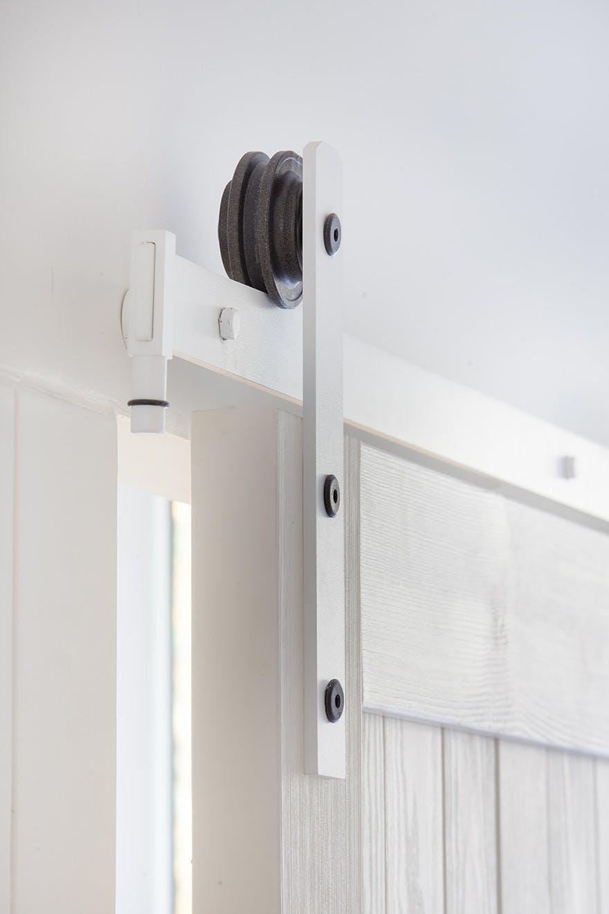 white sliding system for white wooden doors