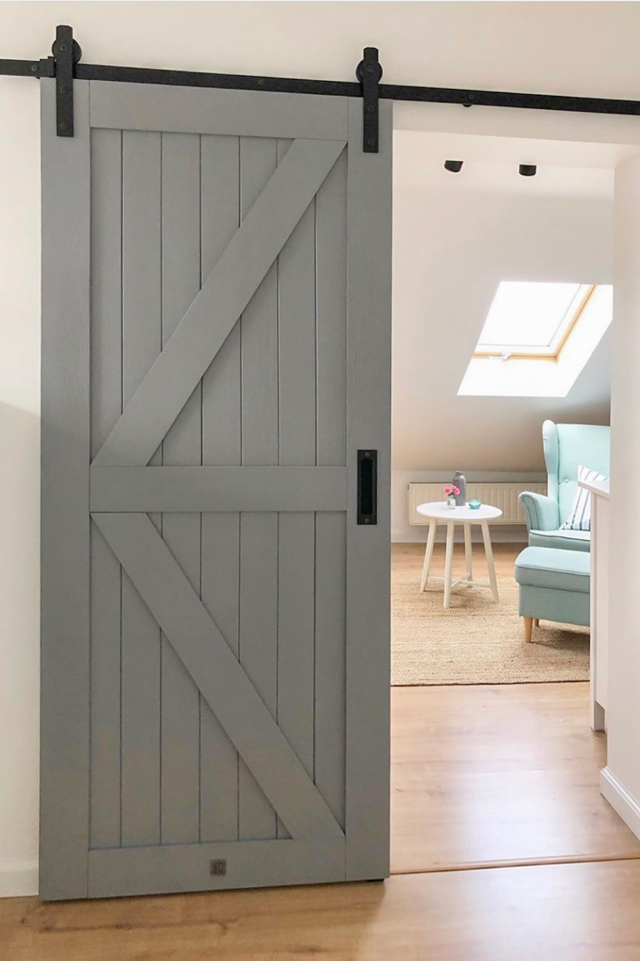 portes coulissantes en bois massif gris